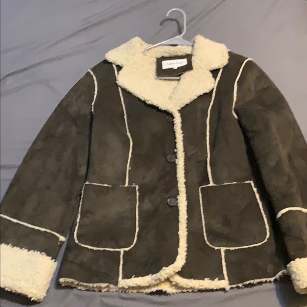 Calvin Klein faux suede coat